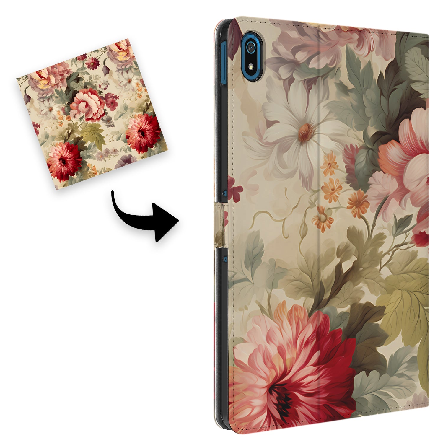 Uniek Nokia T20 Tablethoesje met Stand - Bloemen Design | B2C Telecom