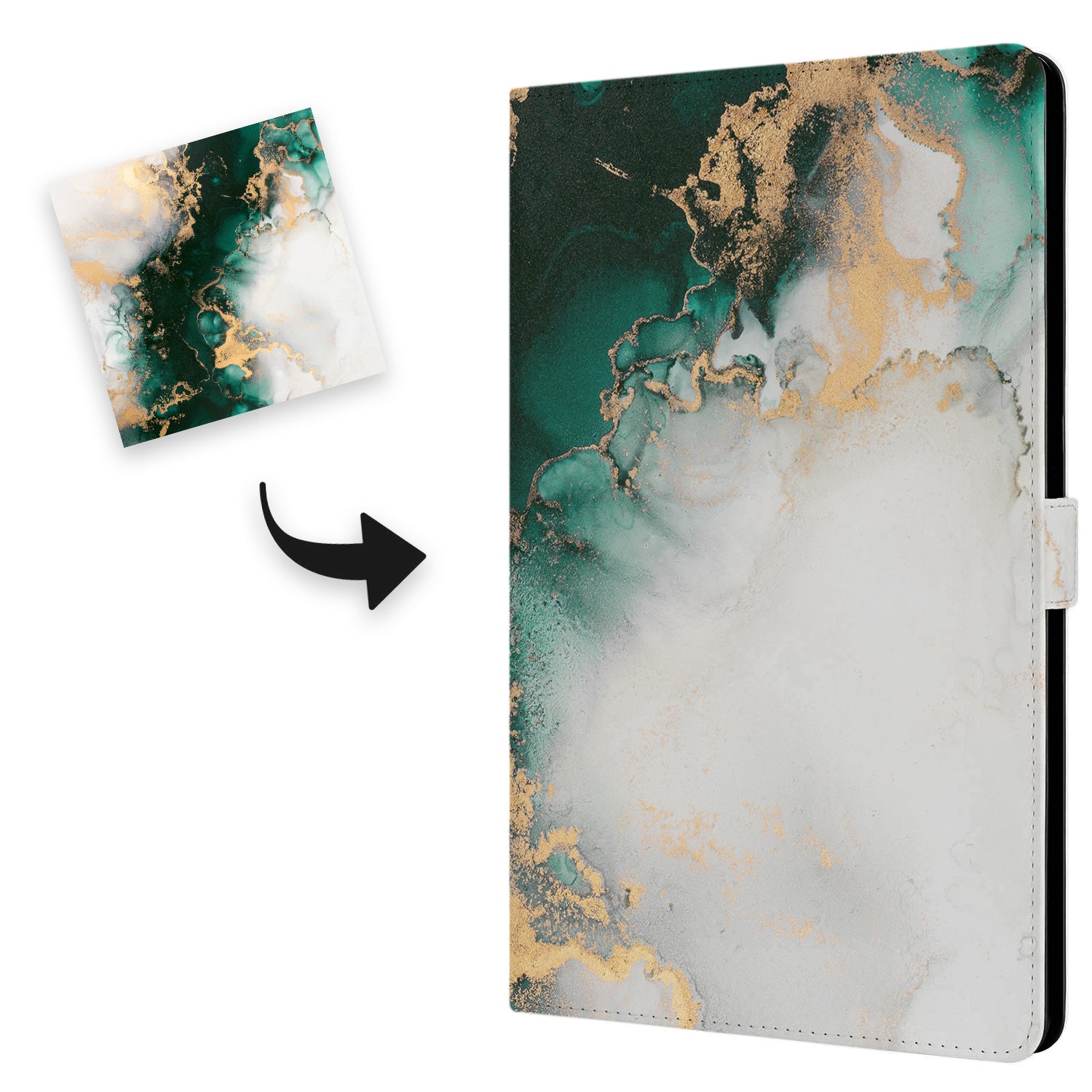 Uniek Nokia T20 Tablethoesje met Stand - Marble Green Design | B2C Telecom