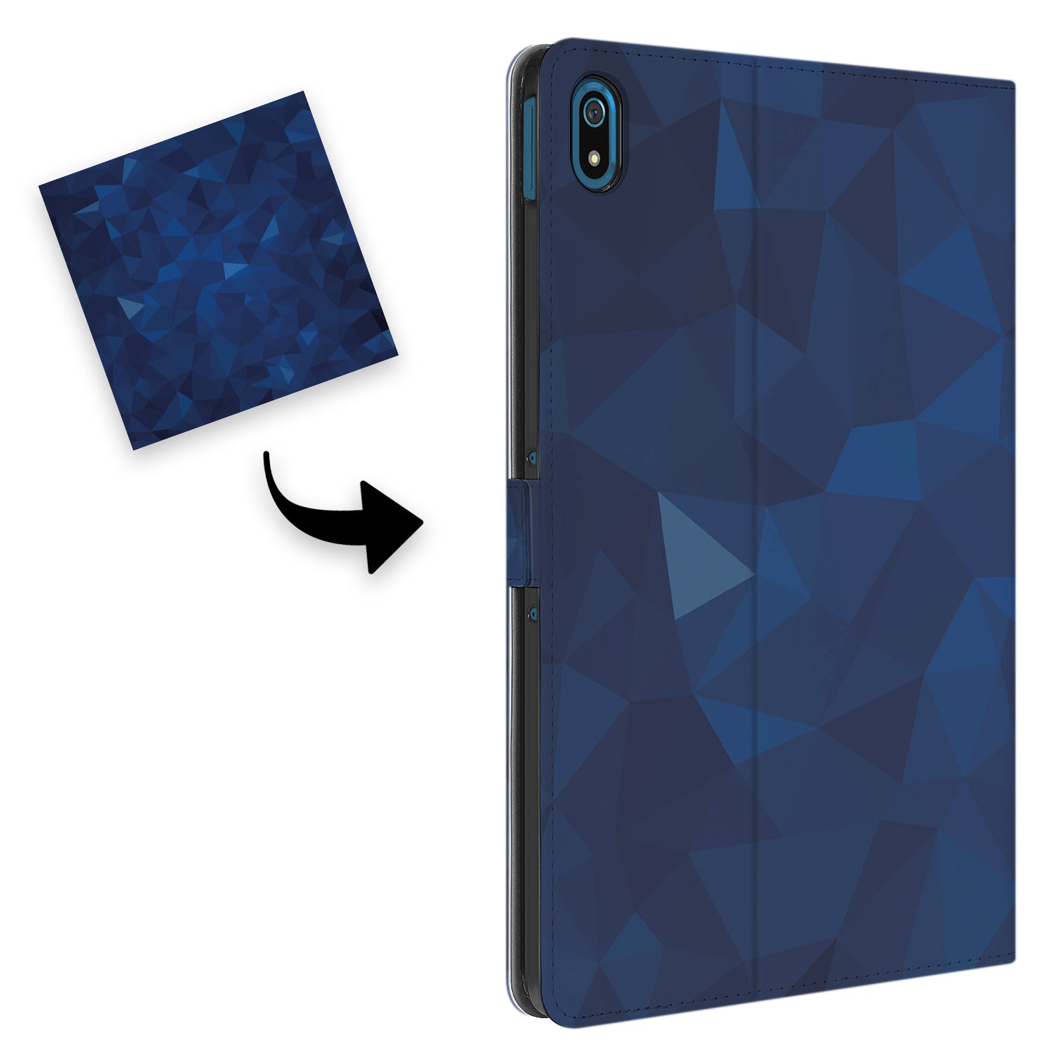 Uniek Nokia T20 Tablethoesje met Stand - Polygon Blue Design | B2C Telecom