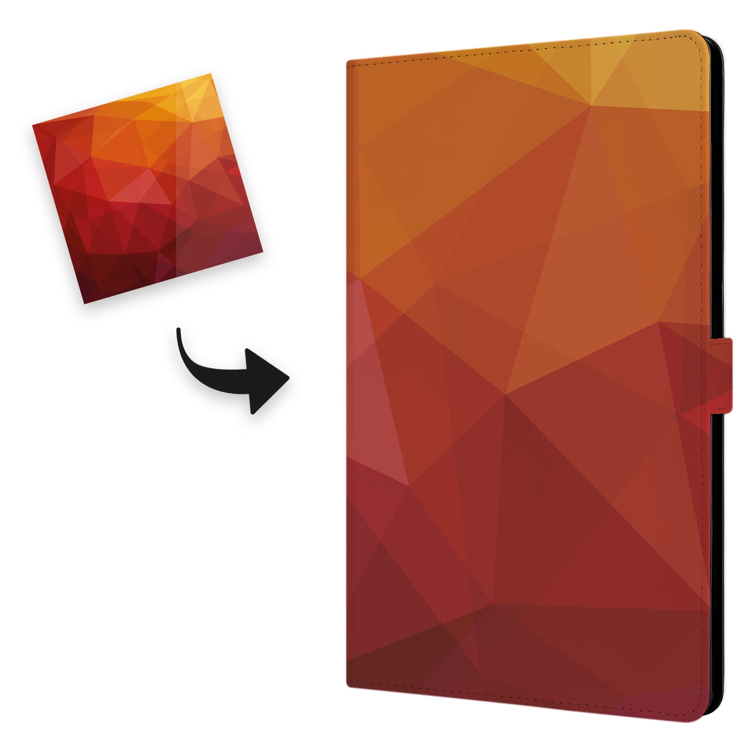 Uniek Nokia T20 Tablethoesje met Stand - Polygon Red Design | B2C Telecom