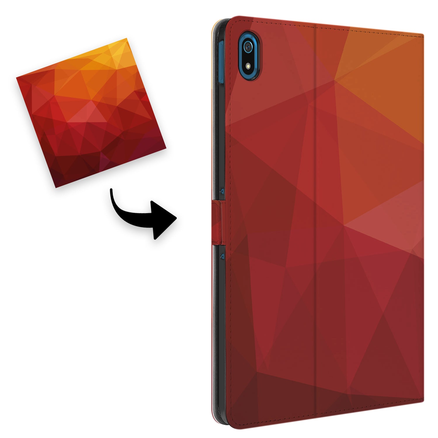 Uniek Nokia T20 Tablethoesje met Stand - Polygon Red Design | B2C Telecom