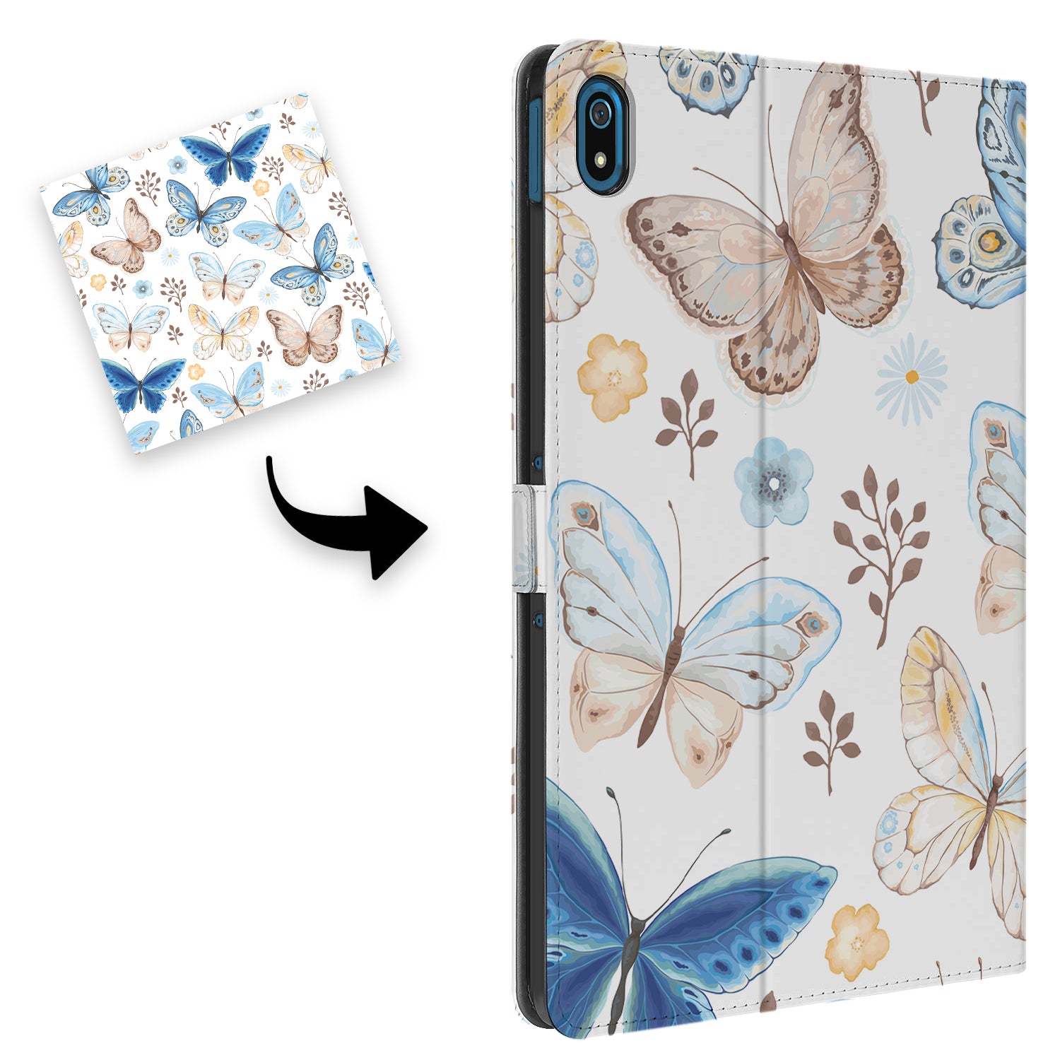 Uniek Nokia T20 Tablethoesje met Stand - Vlinders Design | B2C Telecom