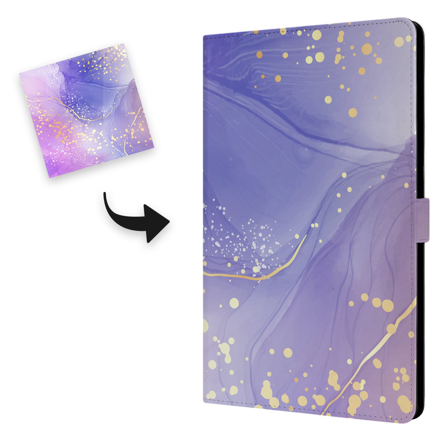 Uniek Nokia T20 Tablethoesje met Stand - Watercolor Paars Design | B2C Telecom