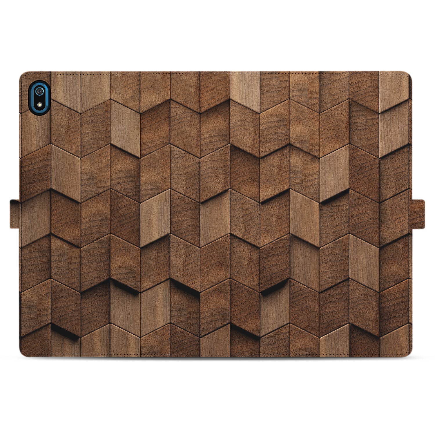 Uniek Nokia T20 Tablethoesje met Stand - Wooden Cubes Design | B2C Telecom