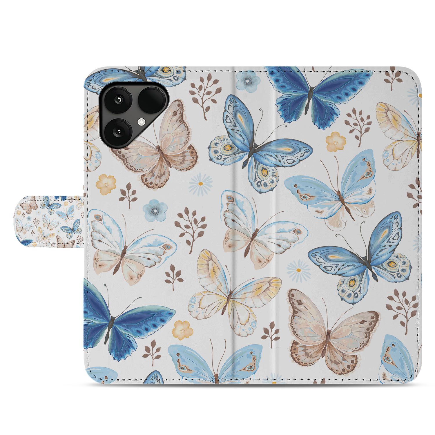 Vlinder Wallet Fairphone 6 Portemonnee Hoesje vlinderpatroon voorkant