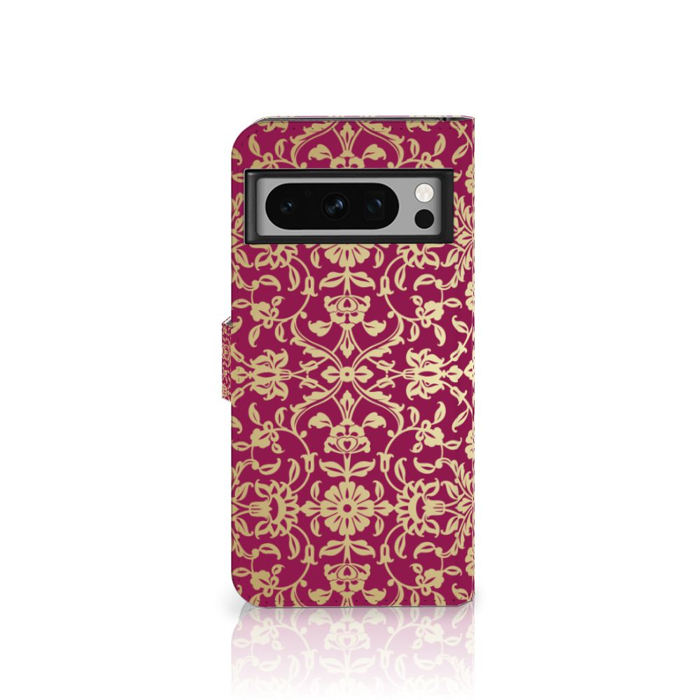 Wallet Case Google Pixel 8 Pro Barok Pink met sierlijk design voor bescherming en uitstraling 🌸