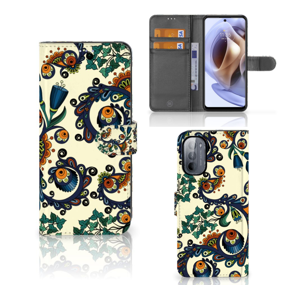 Wallet Case Motorola Moto G31 | G41 Barok Flower B2Ctelecom