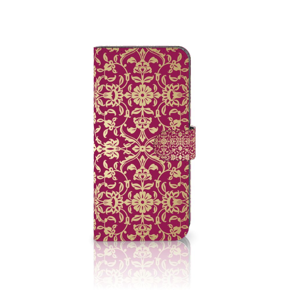 Nokia C12 Wallet Case Barok Pink voorkant design