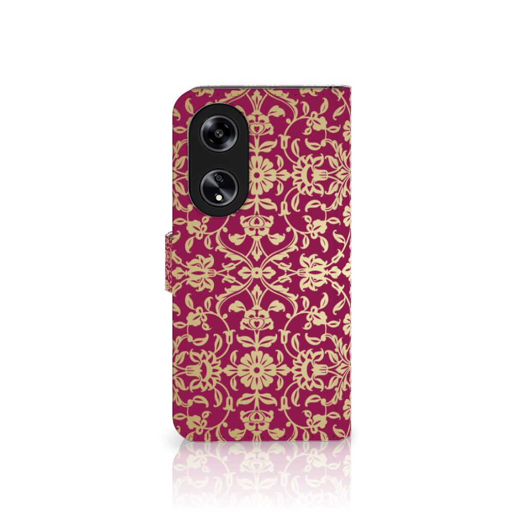 Wallet Case OPPO Reno8 T 5G Barok Pink met elegant barokontwerp voor gebruiksgemak en stijl 🎁.