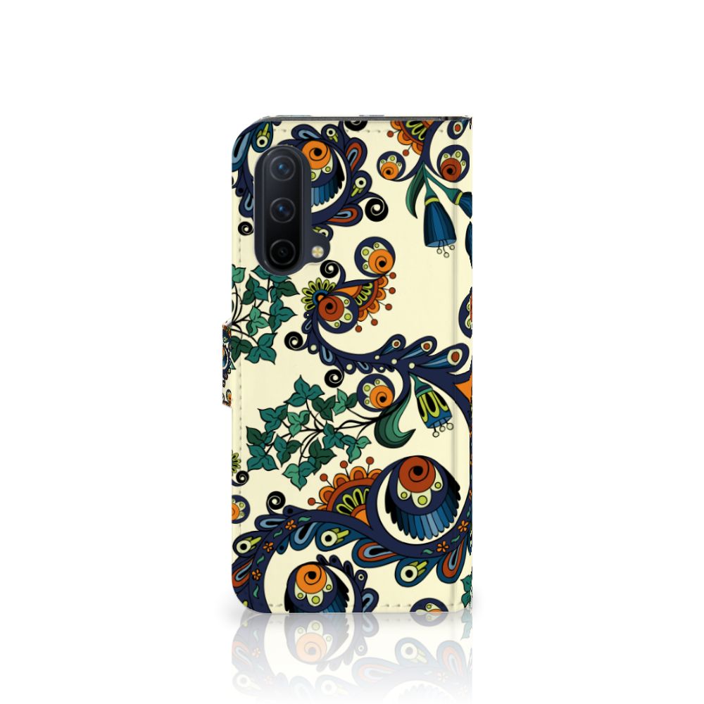 OnePlus Nord CE 5G Wallet Case OnePlus Nord CE 5G Barok Flower achterkant