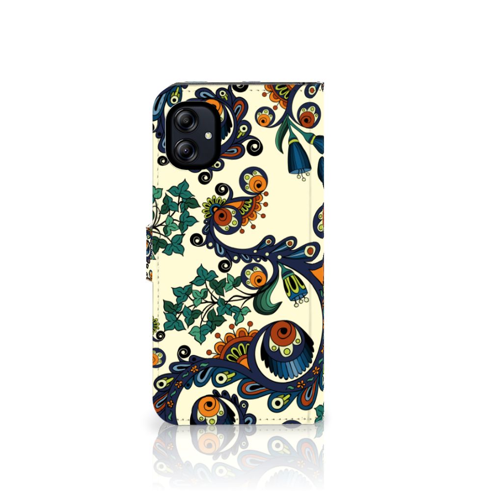 Samsung Galaxy A04e Wallet Case Barok Flower voorkant