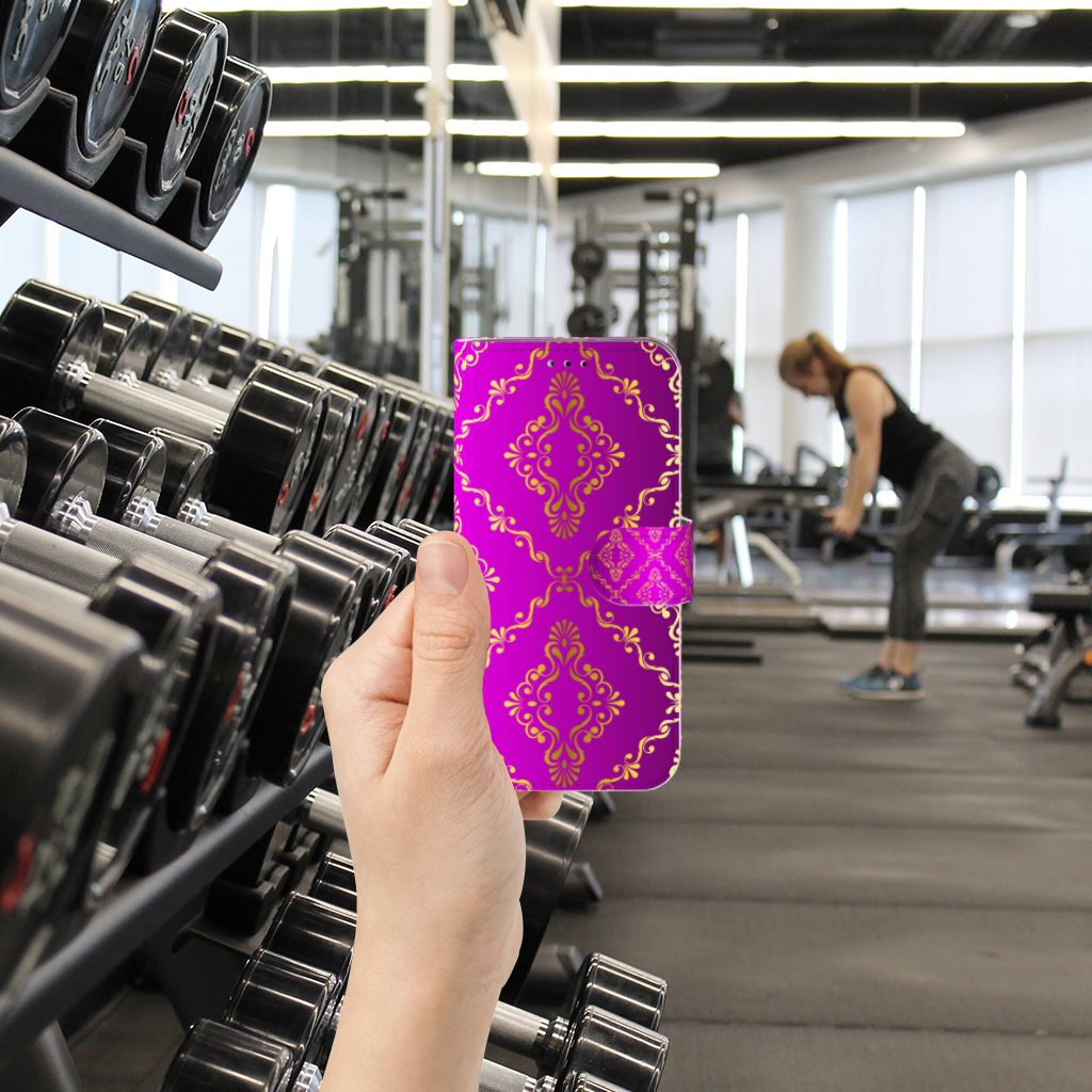 Wallet Case Samsung Galaxy A40 Barok Roze