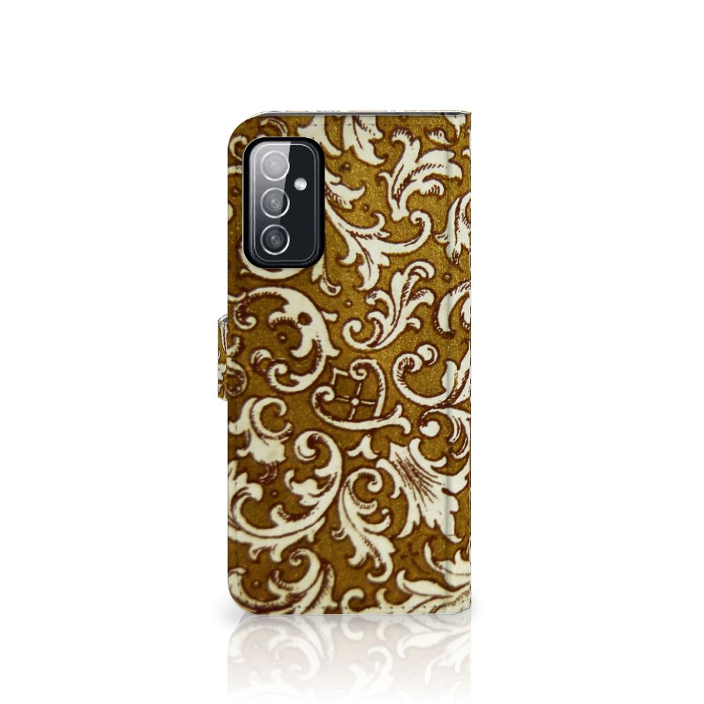 Samsung Galaxy M52 Wallet Case Barok Goud design achterkant