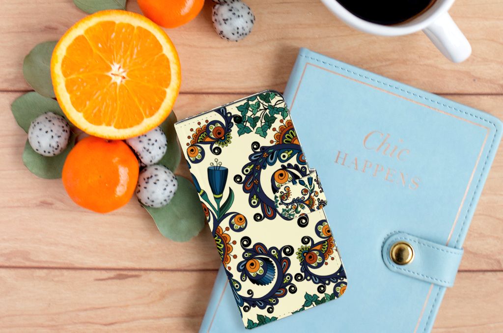 Wallet Case Xiaomi 13 Barok Flower met bloemen en ogen, perfect als cadeau voor gebruiksgemak en bescherming.
