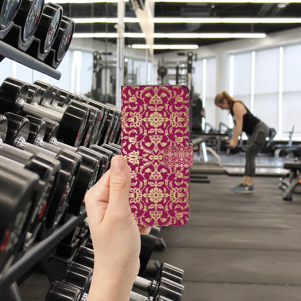 Wallet Case Xiaomi Redmi Note 12 5G | Poco X5 Barok Pink hand gym achtergrond