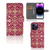 Wallet Case iPhone 15 Pro Max Barok Pink met elegant design en stijlvolle gouden accenten.