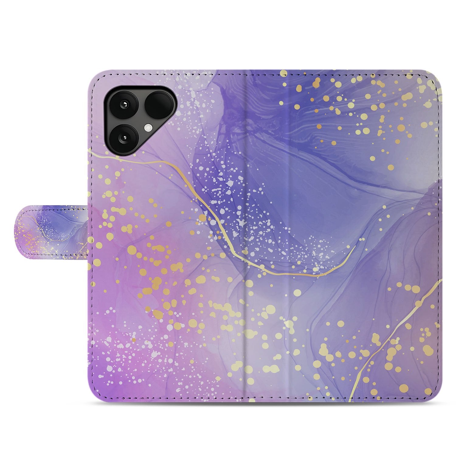 Fairphone 6 Watercolor Paars Book Case paars aquarel design voorkant