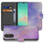 Samsung Galaxy A17 Watercolor Paars Hoesje PU-Leer Met 3 Pasjes voorkant