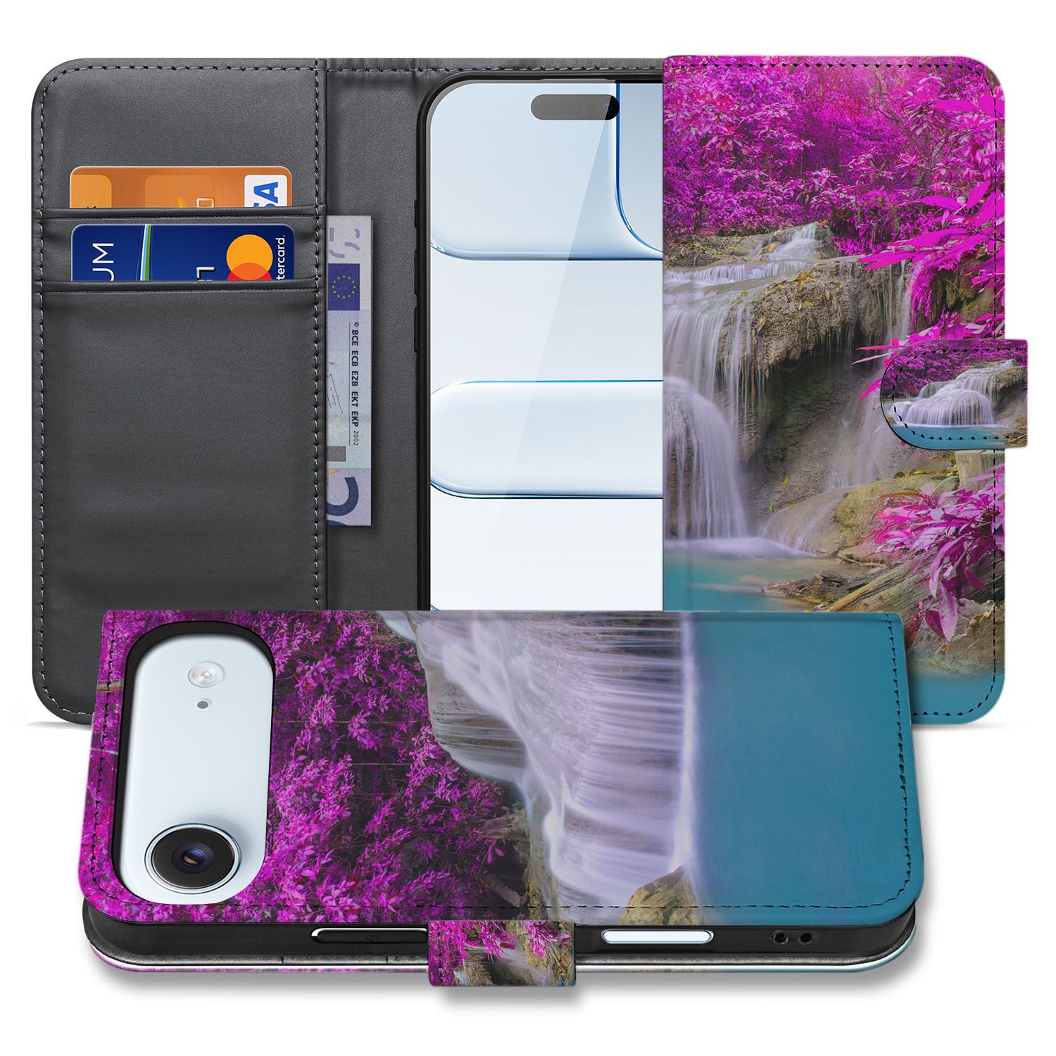 Apple iPhone Air Waterval Hoesje Voor Apple iPhone Air Portemonnee Hoesje Paars Design Jaakt