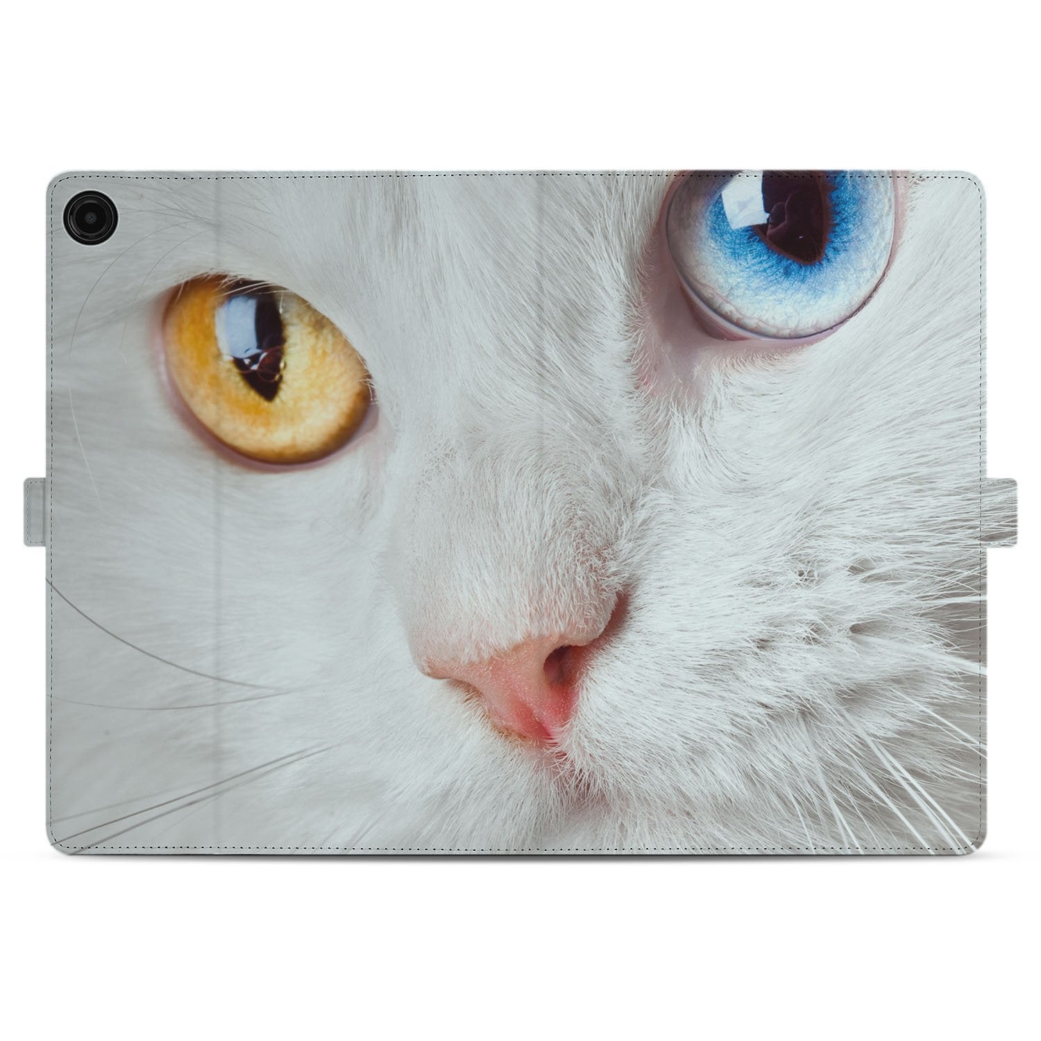 Witte Kat Tablet Hoesje met Standaard Samsung Galaxy Tab A11 Plus katten gezicht close-up