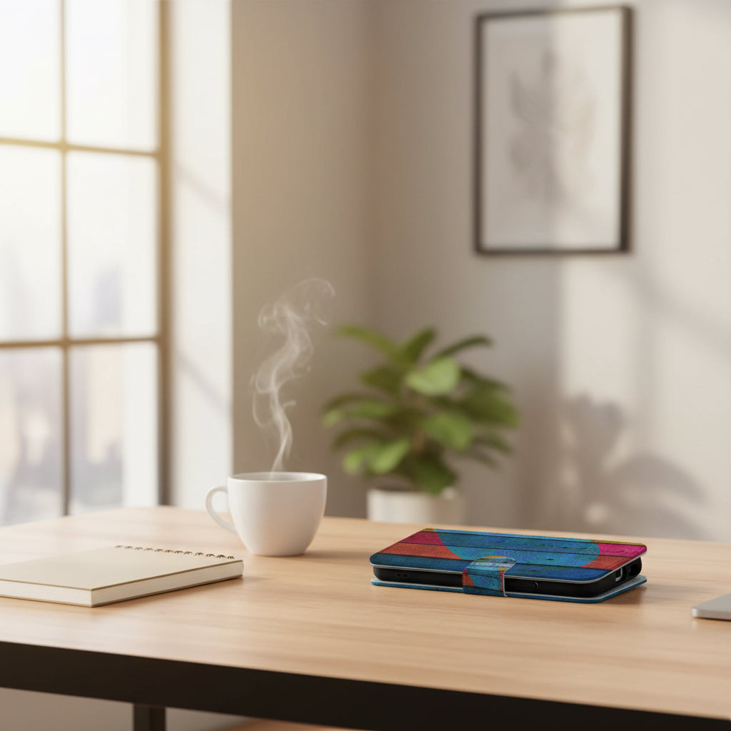 Wood Heart Hoesje Voor iPhone Air | Bookcase design kleurrijk aanzicht