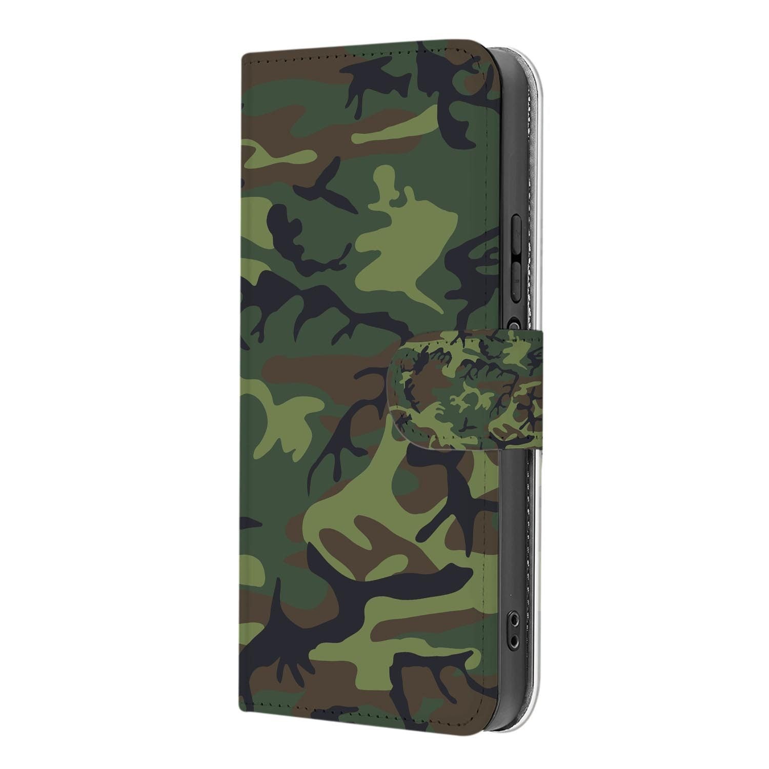 Xiaomi 17 bookcase Army Dark, binnenkant met telefoon