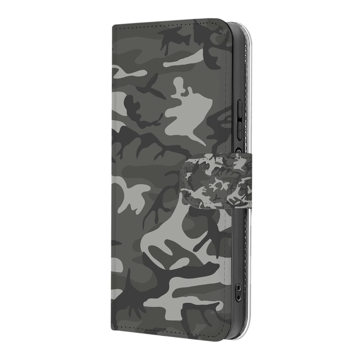 Xiaomi 17 bookcase Army Light, binnenkant met telefoon