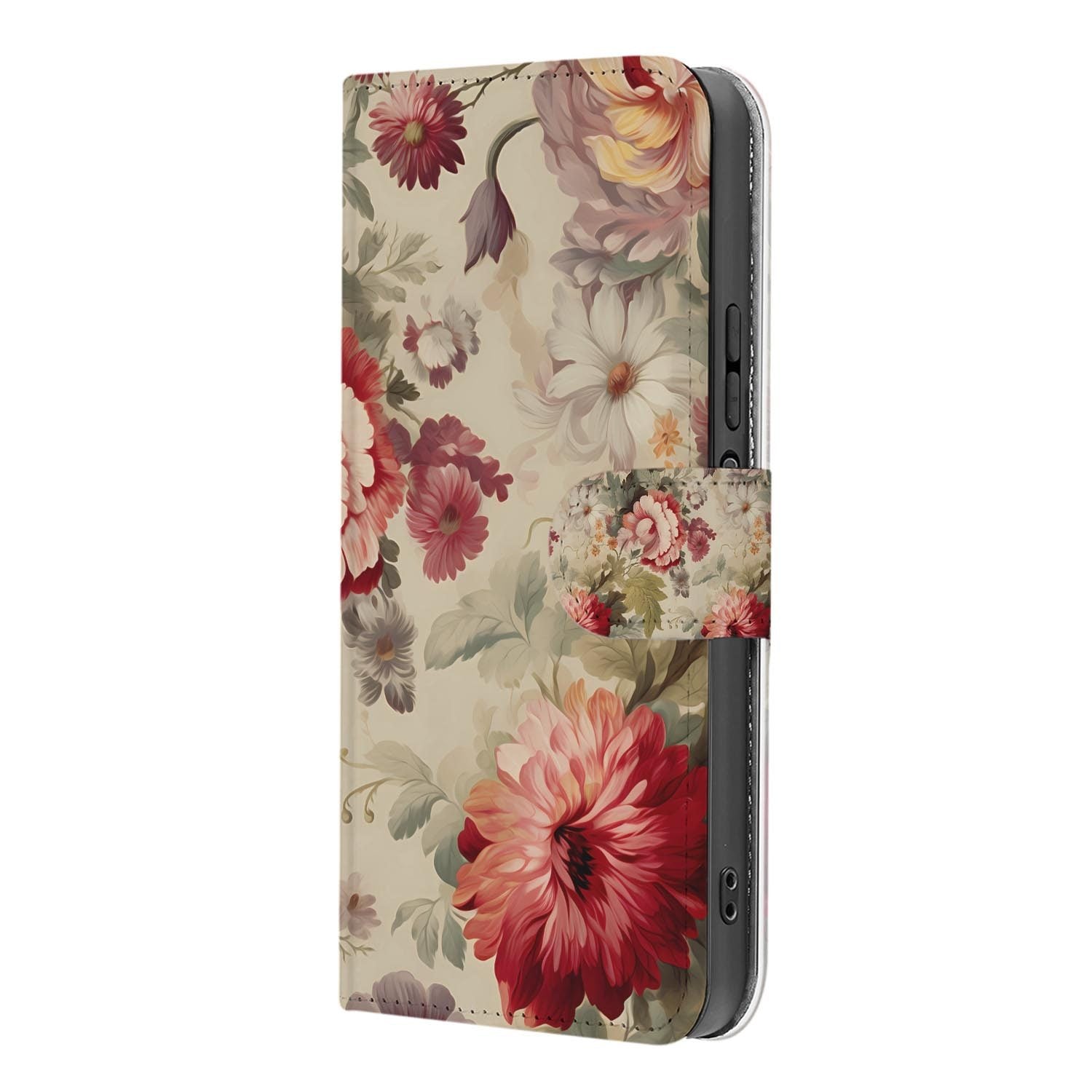 Xiaomi 17 bookcase Bloemen, binnenkant met telefoon