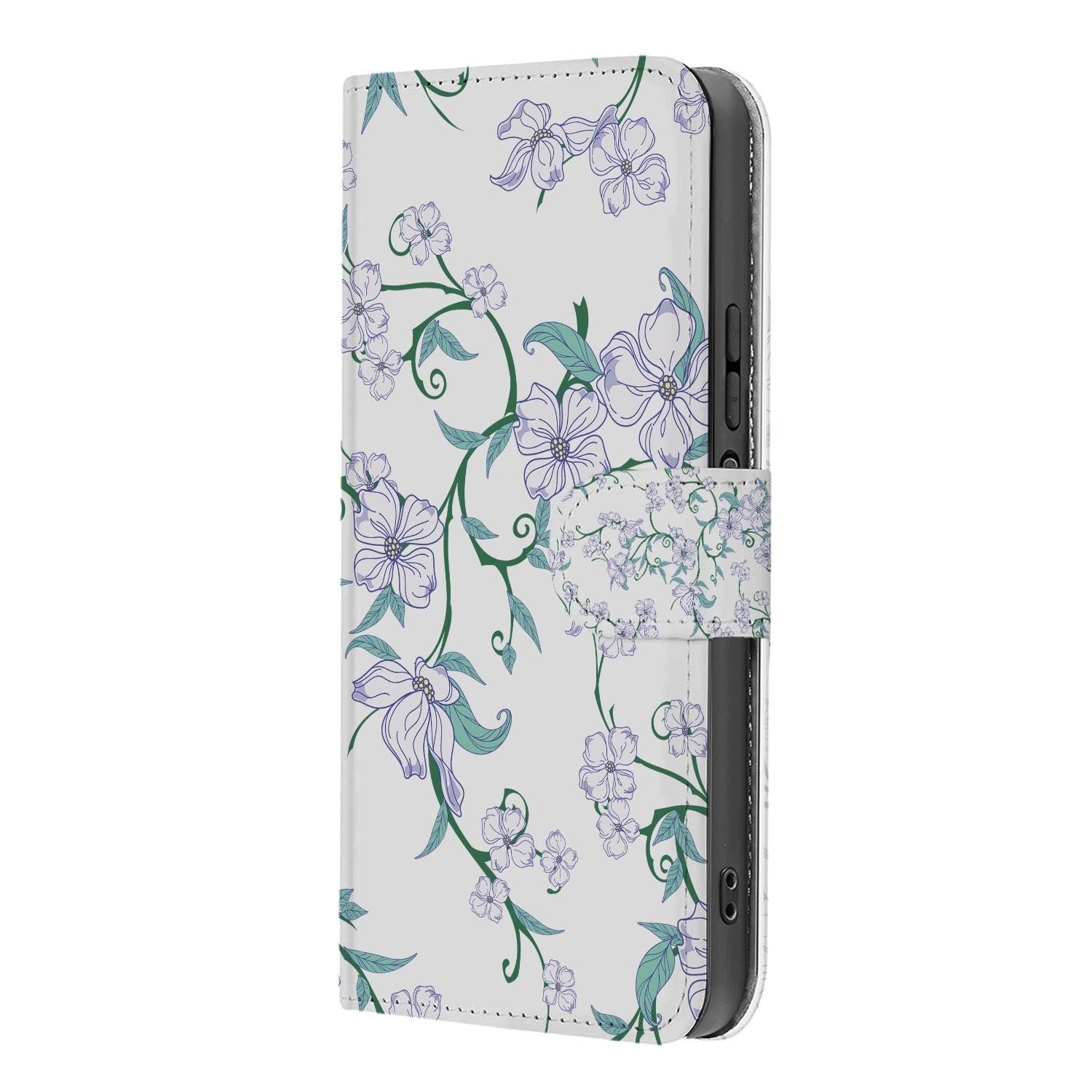 Xiaomi 17 bookcase Blossom White, binnenkant met telefoon