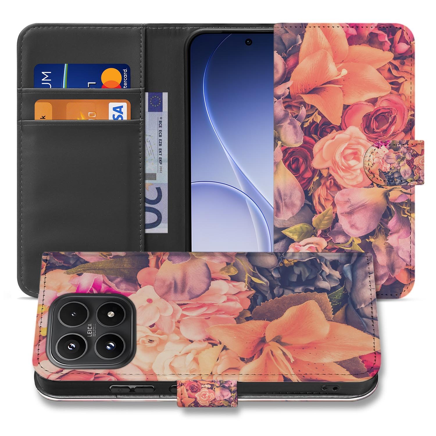 Xiaomi 17 bookcase Bosje Bloemen, voorkant met gesloten klep