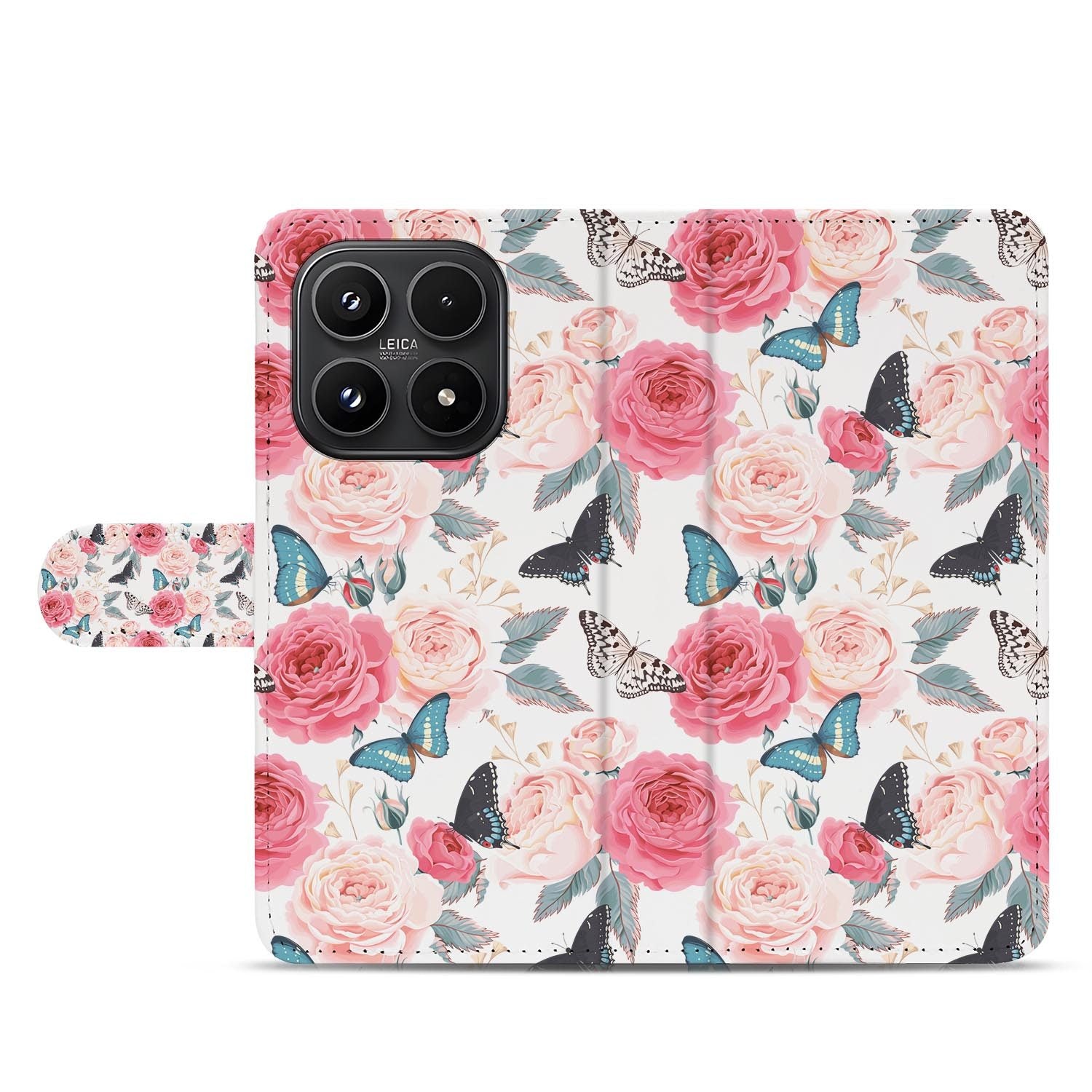 Xiaomi 17 bookcase Butterfly Roses, open met pasjesvakken