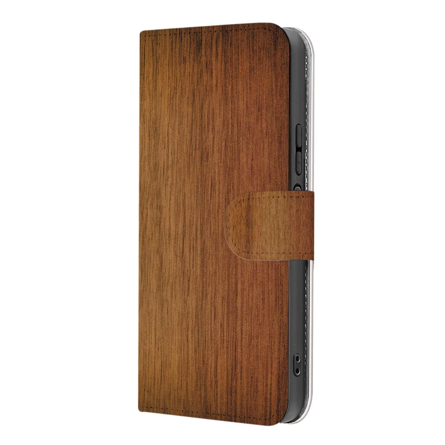 Xiaomi 17 bookcase Donker Hout, binnenkant met telefoon