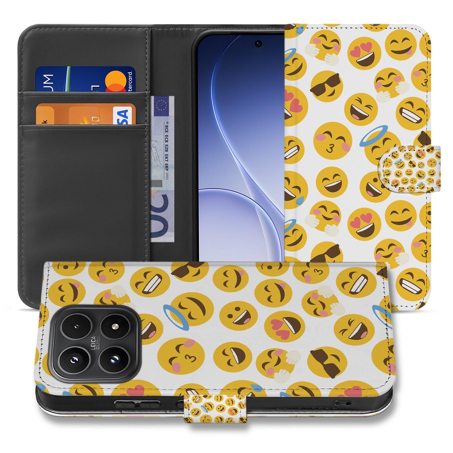 Xiaomi 17 bookcase Emoji, voorkant met gesloten klep