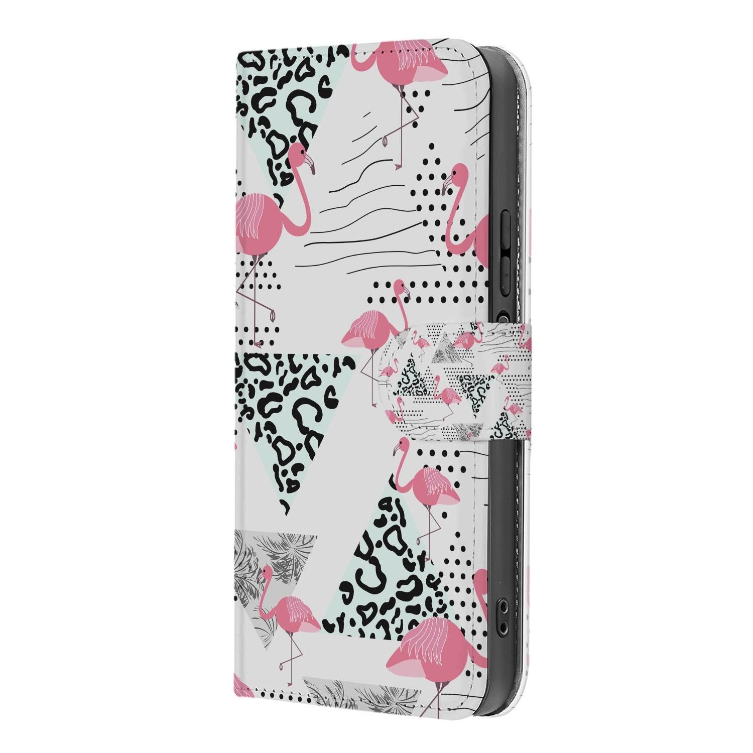 Xiaomi 17 bookcase Flamingo Triangle, binnenkant met telefoon