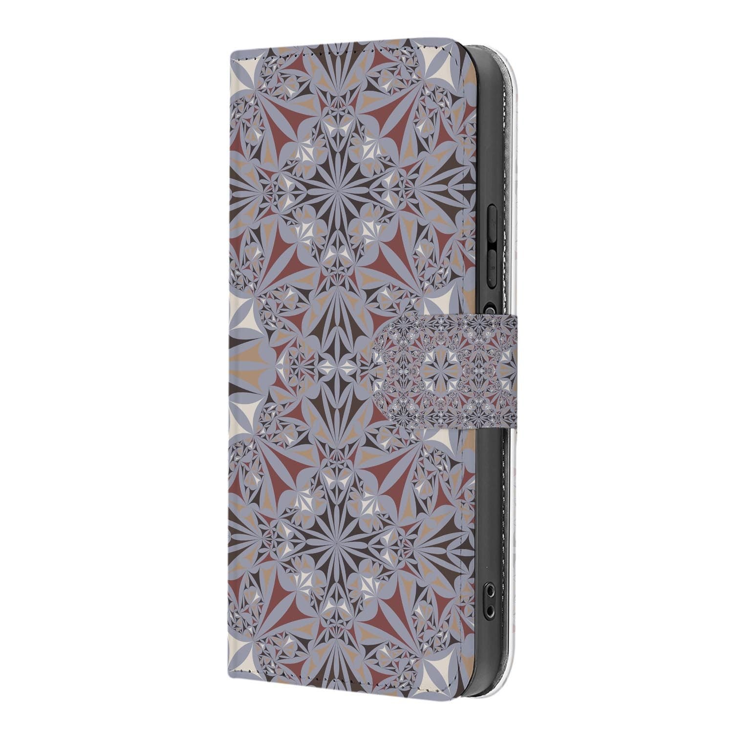 Xiaomi 17 bookcase Flower Tiles, binnenkant met telefoon