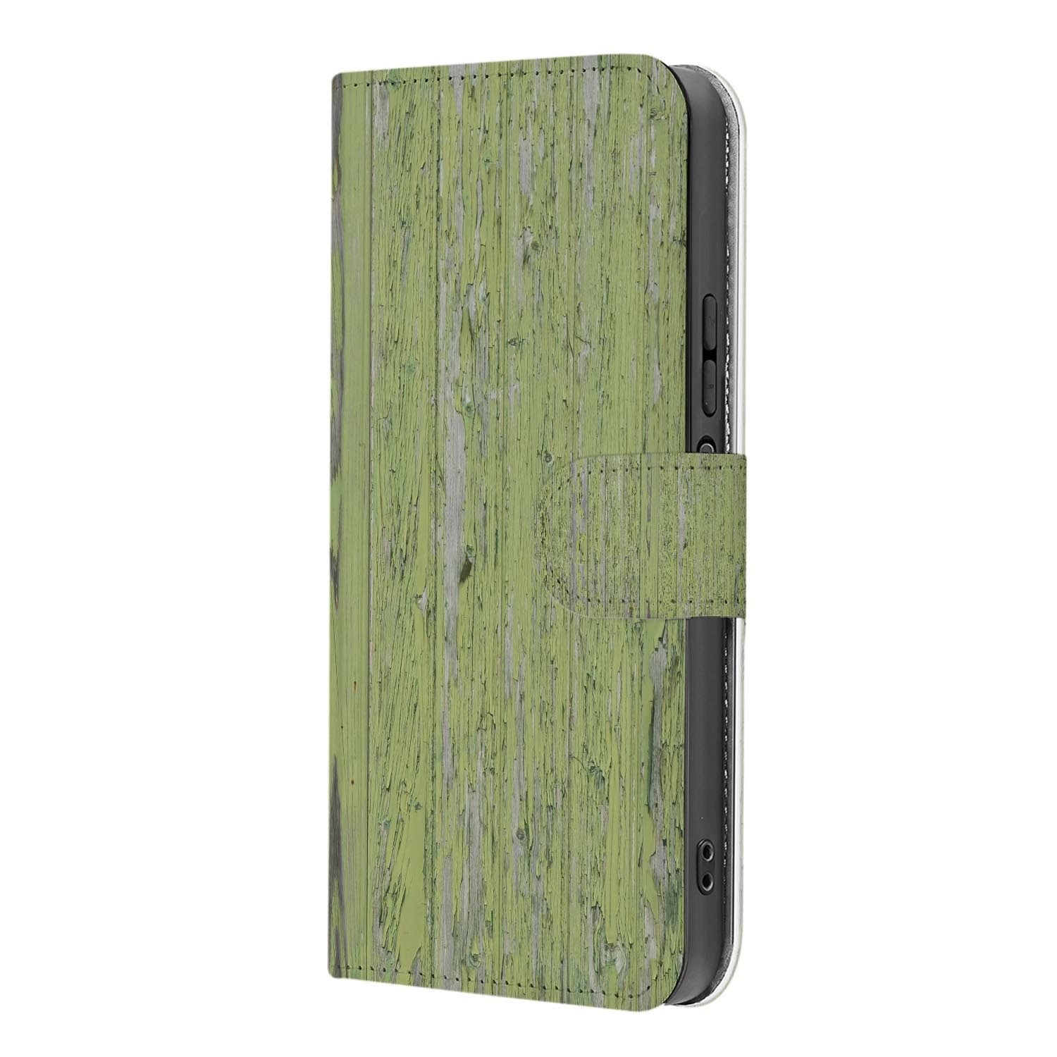 Xiaomi 17 bookcase Green Wood, binnenkant met telefoon