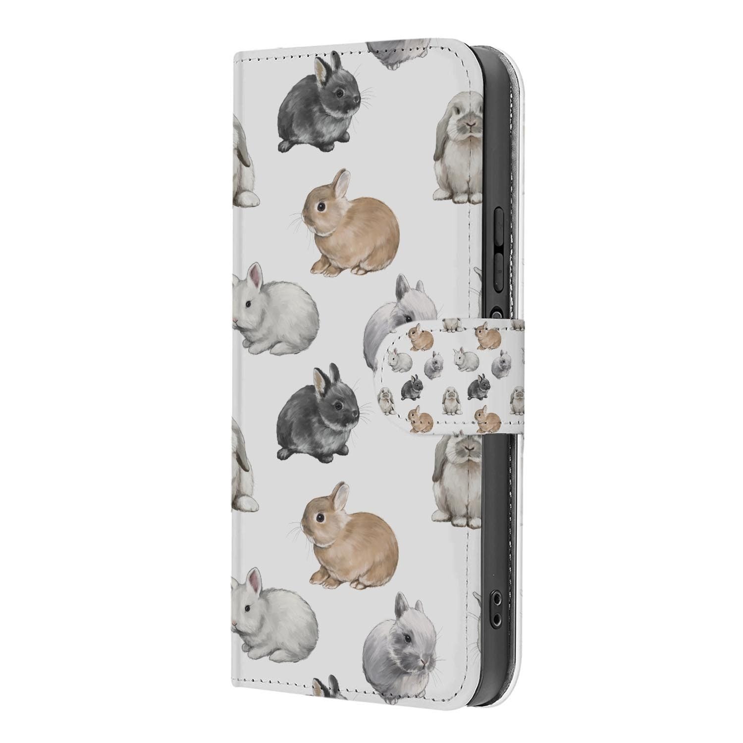 Xiaomi 17 bookcase Konijntjes, binnenkant met telefoon