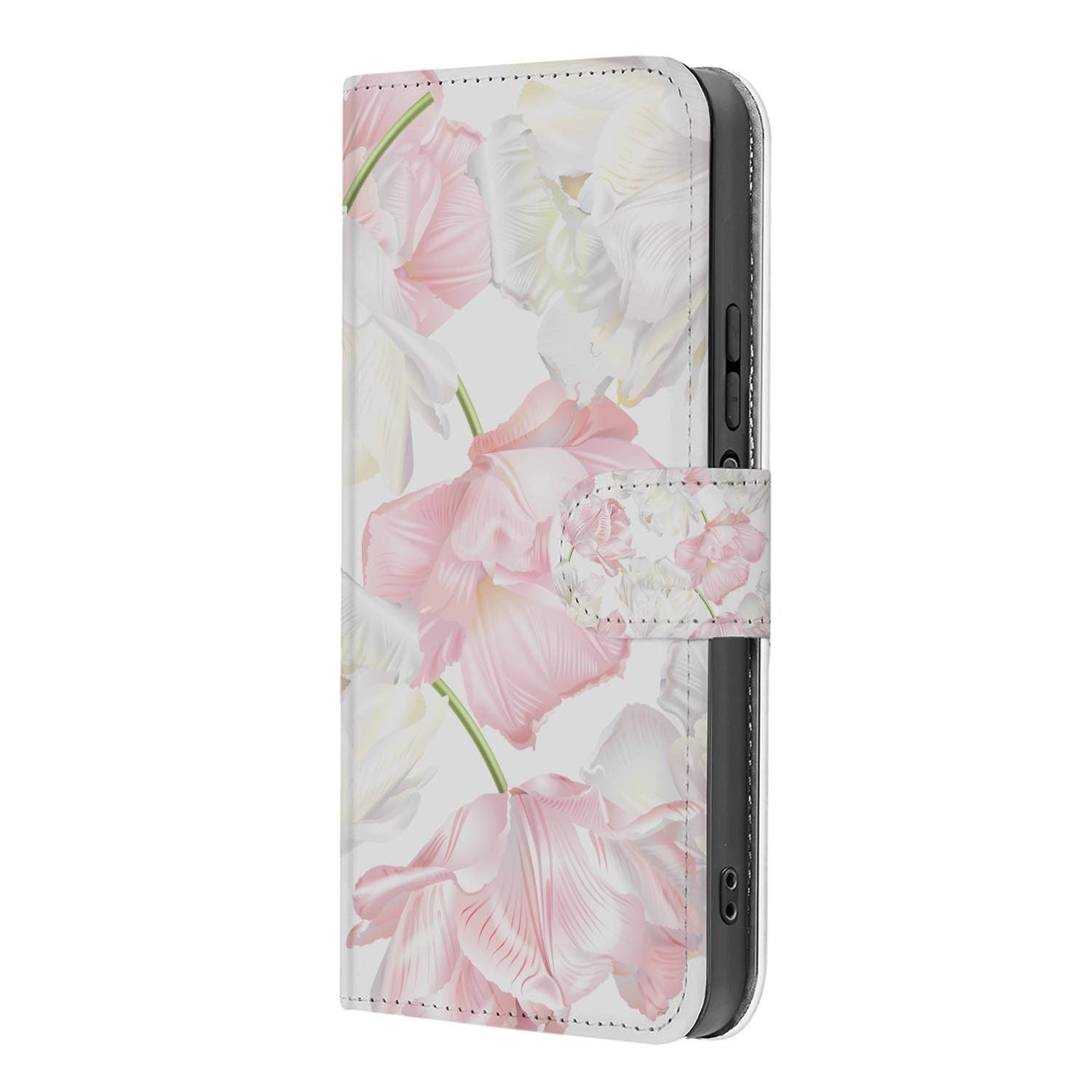 Xiaomi 17 bookcase Lovely Flowers, binnenkant met telefoon