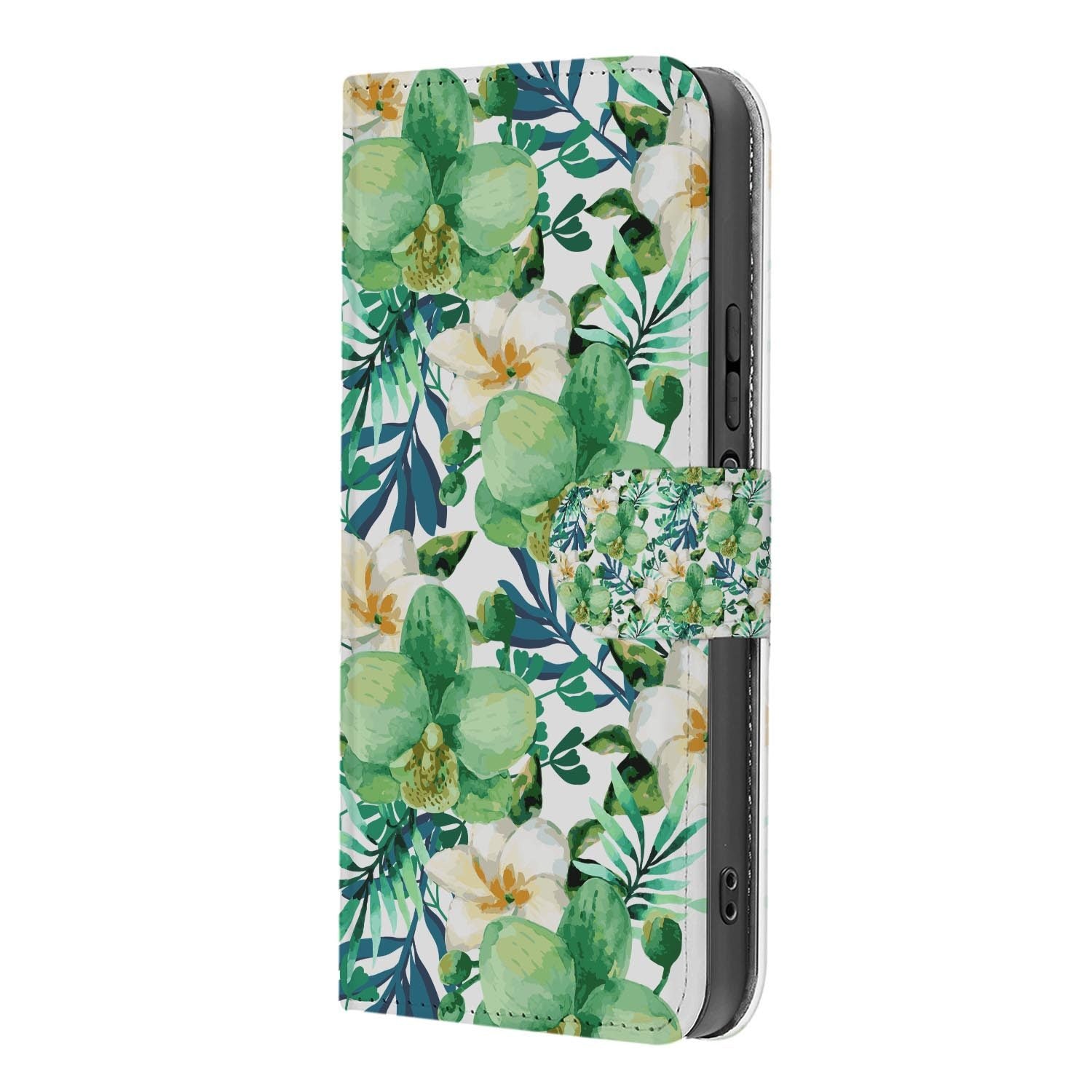 Xiaomi 17 bookcase Orchidee Groen, binnenkant met telefoon