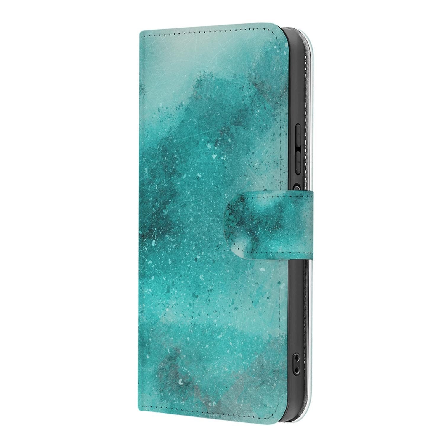Xiaomi 17 bookcase Painting Blue, binnenkant met telefoon