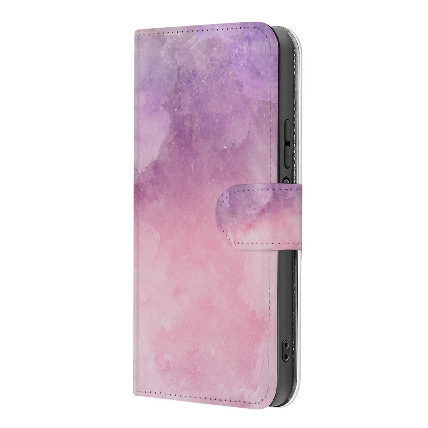 Xiaomi 17 bookcase Pink Purple Paint, binnenkant met telefoon