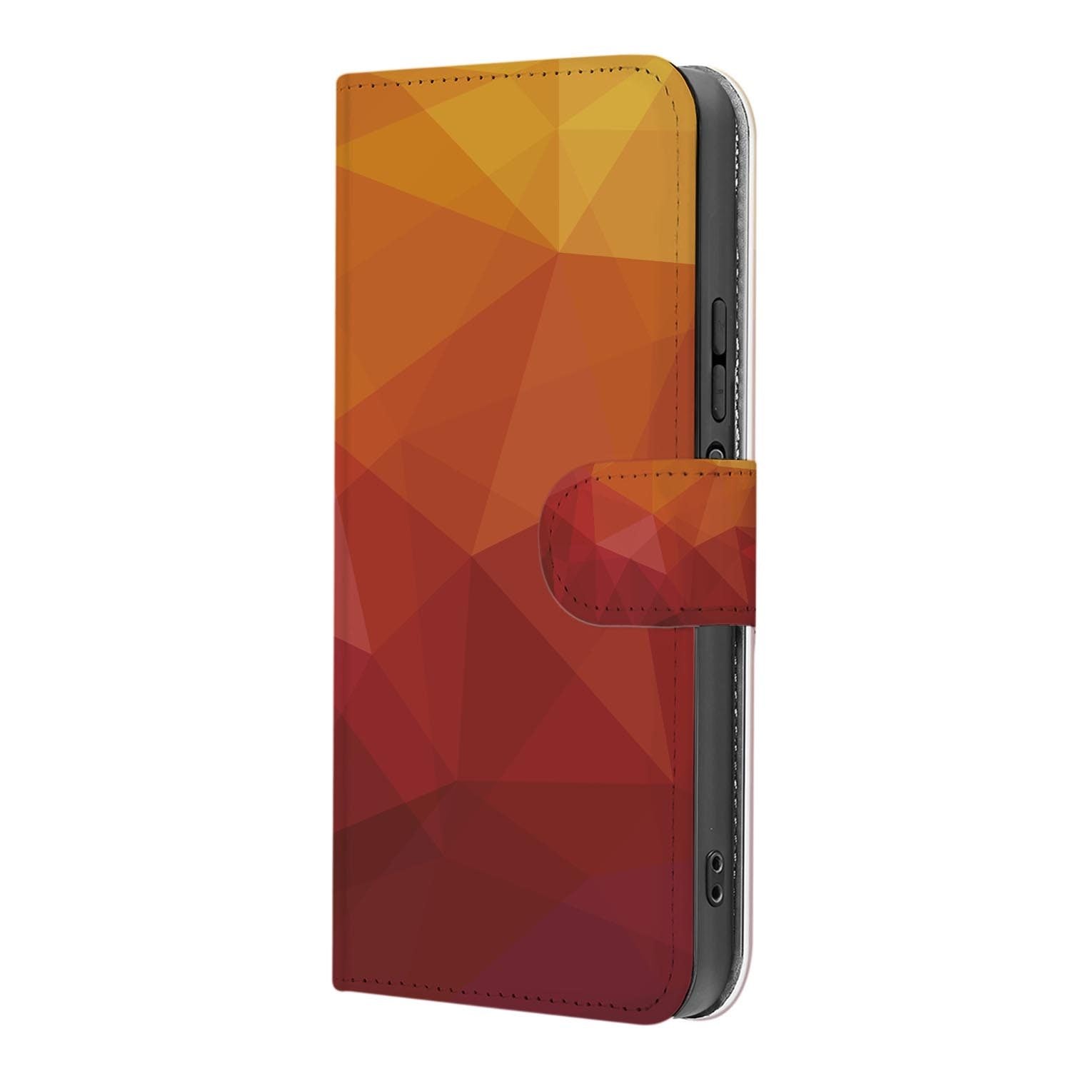 Xiaomi 17 bookcase Polygon Red, binnenkant met telefoon