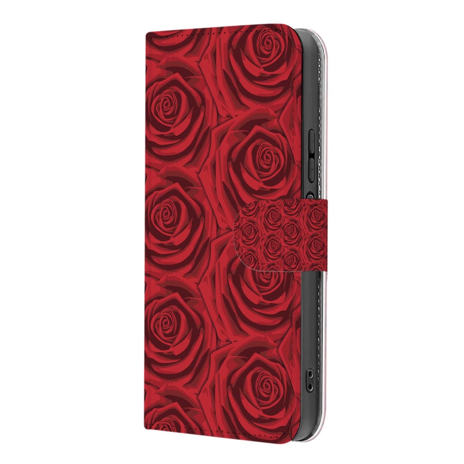 Xiaomi 17 bookcase Red Roses, binnenkant met telefoon