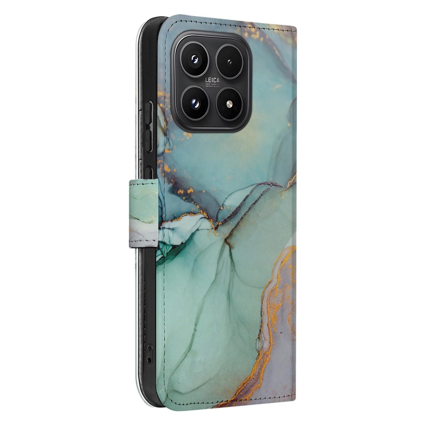 Xiaomi 17 bookcase Watercolor Mix, zijkant met knopuitsparingen