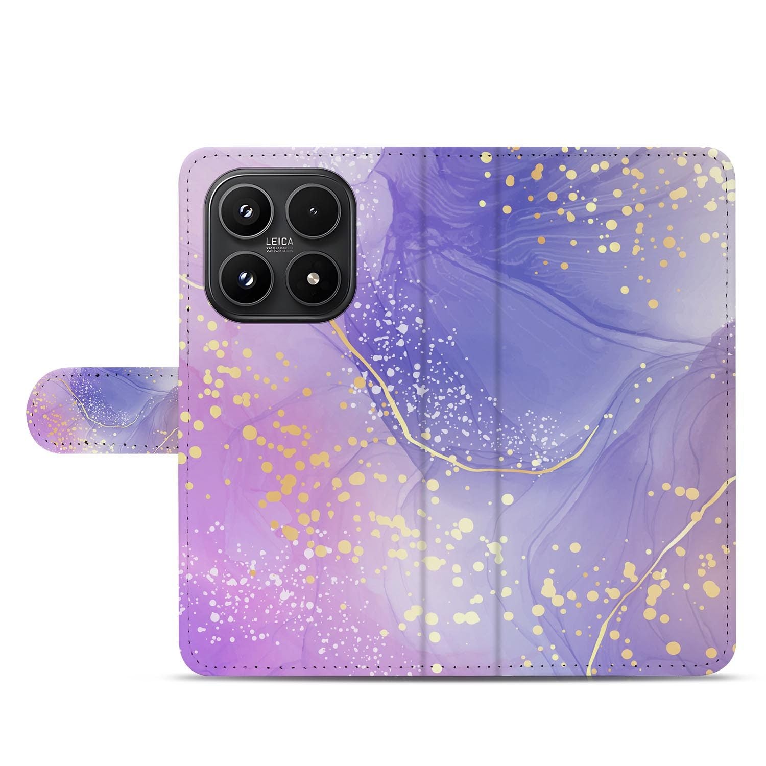 Xiaomi 17 bookcase Watercolor Paars, open met pasjesvakken