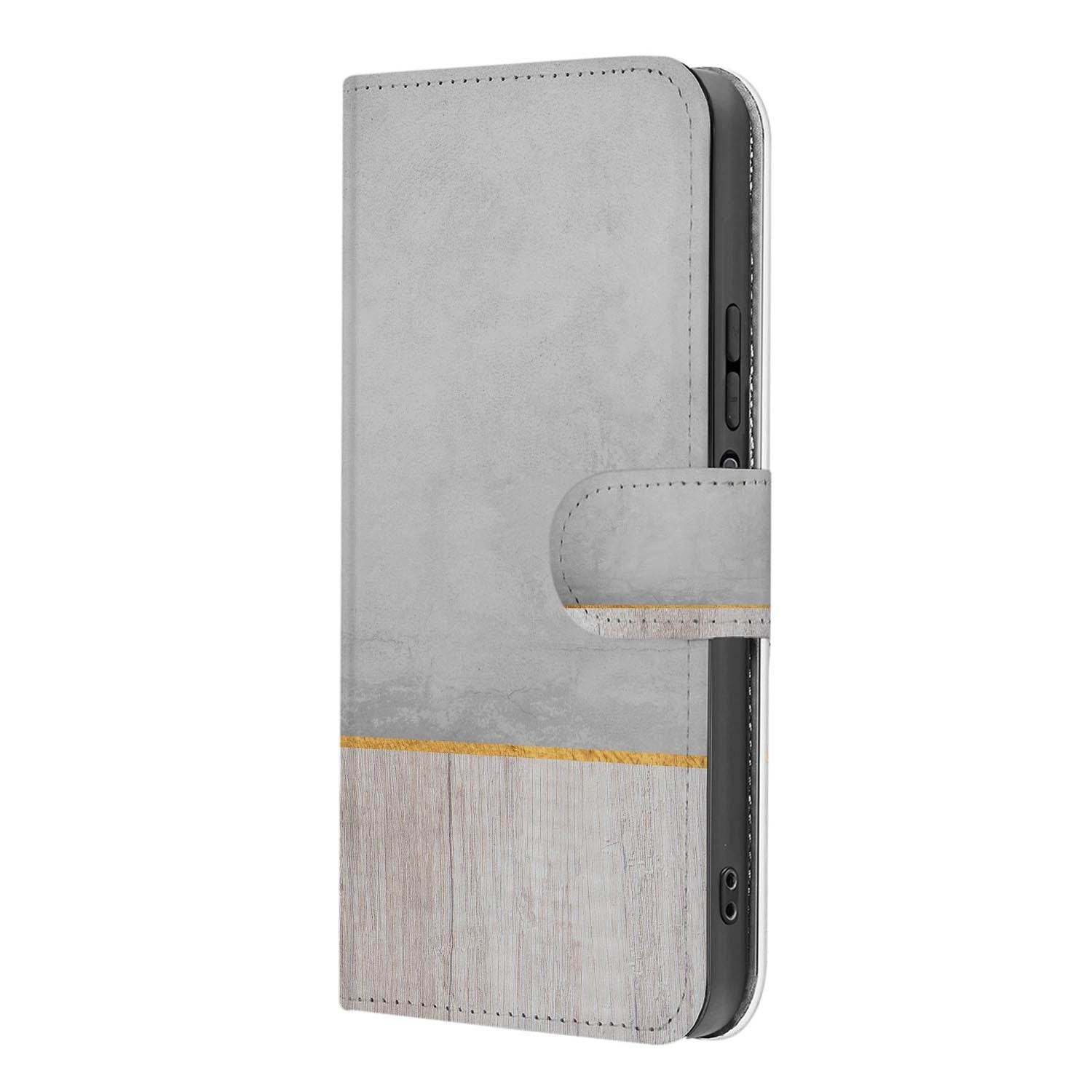Xiaomi 17 bookcase Wood Concrete, binnenkant met telefoon