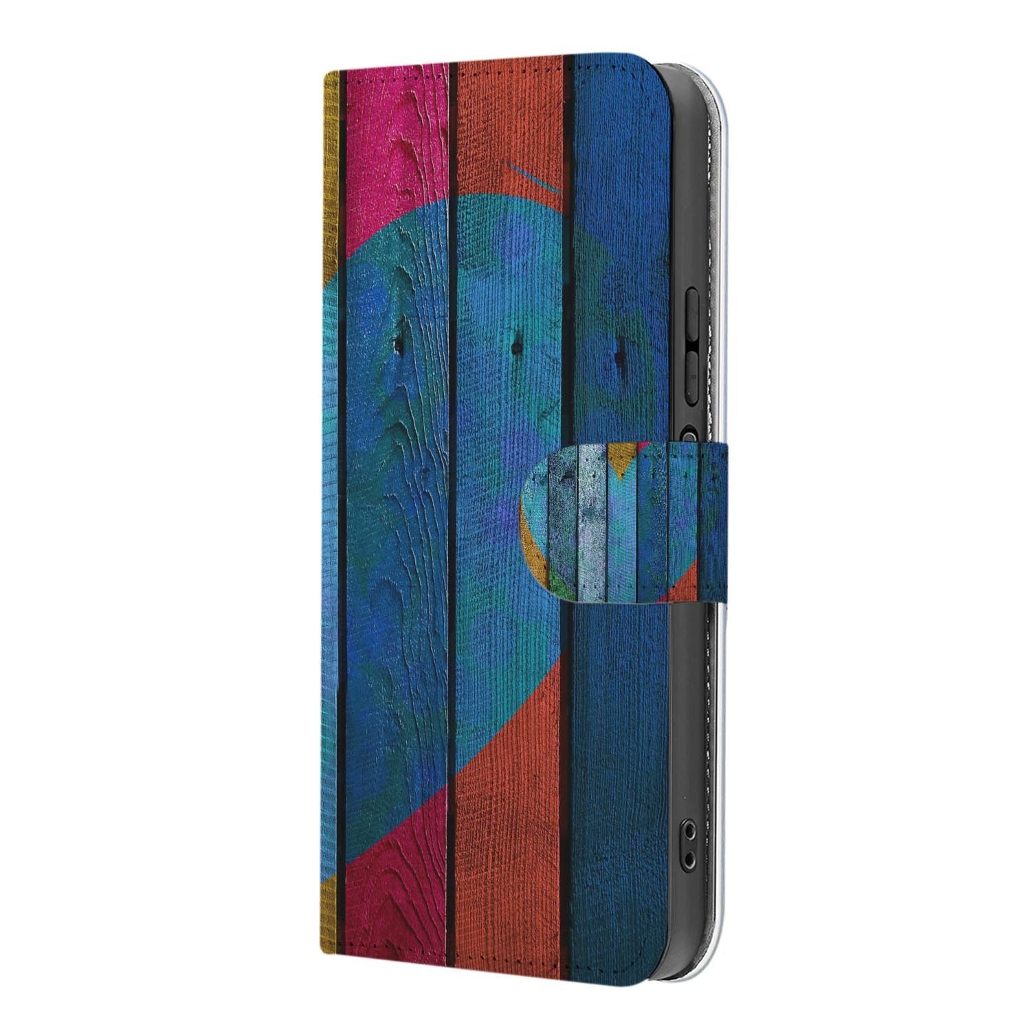 Xiaomi 17 bookcase Wood Heart, binnenkant met telefoon