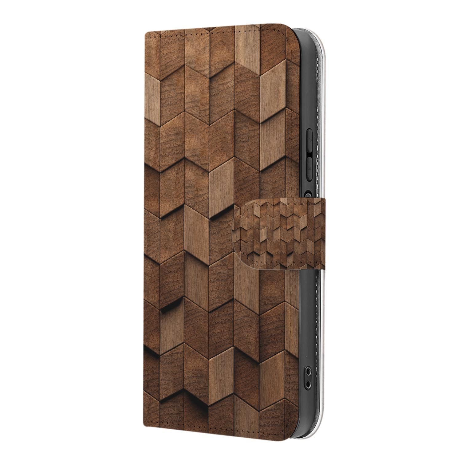 Xiaomi 17 bookcase Wooden Cubes, binnenkant met telefoon
