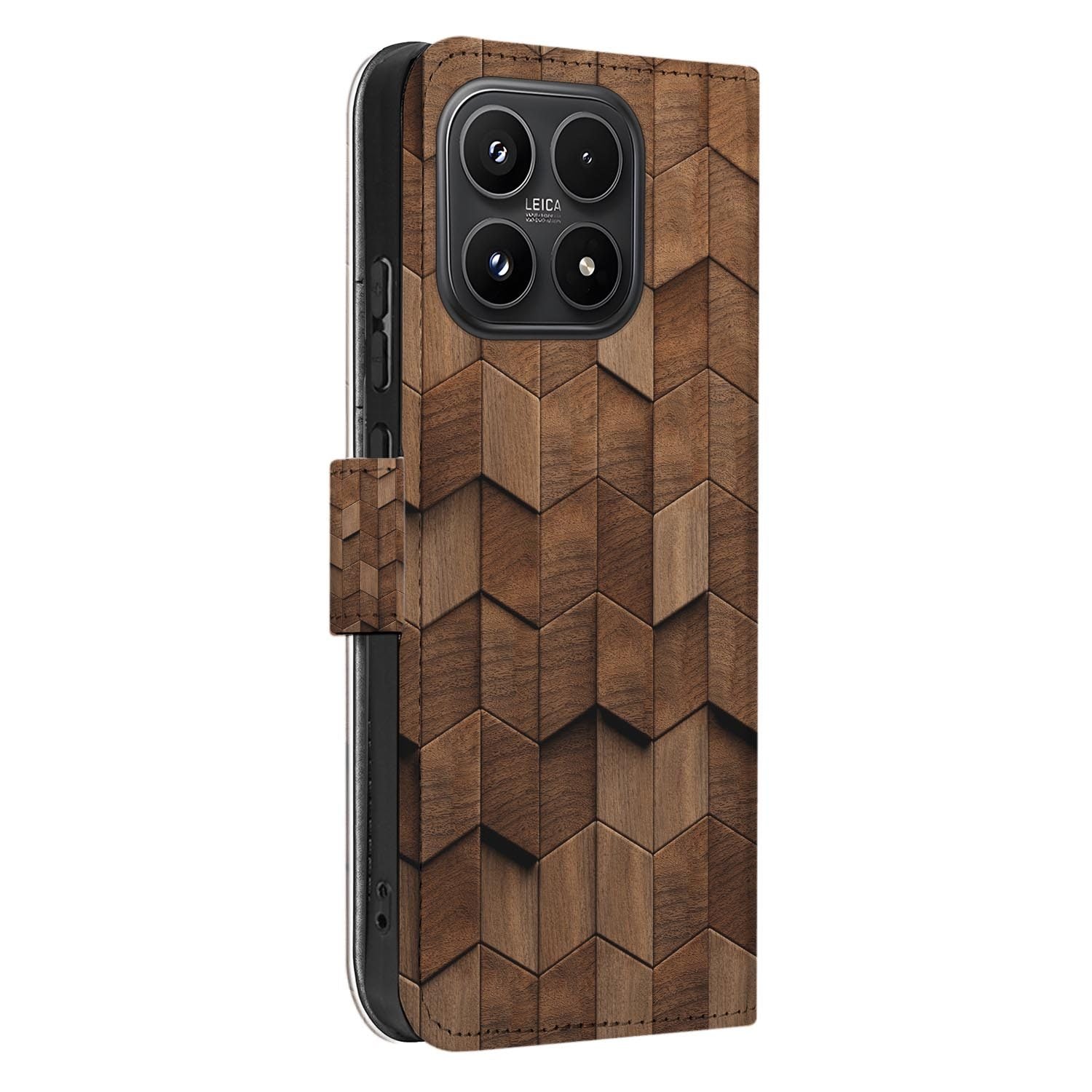 Xiaomi 17 bookcase Wooden Cubes, zijkant met knopuitsparingen