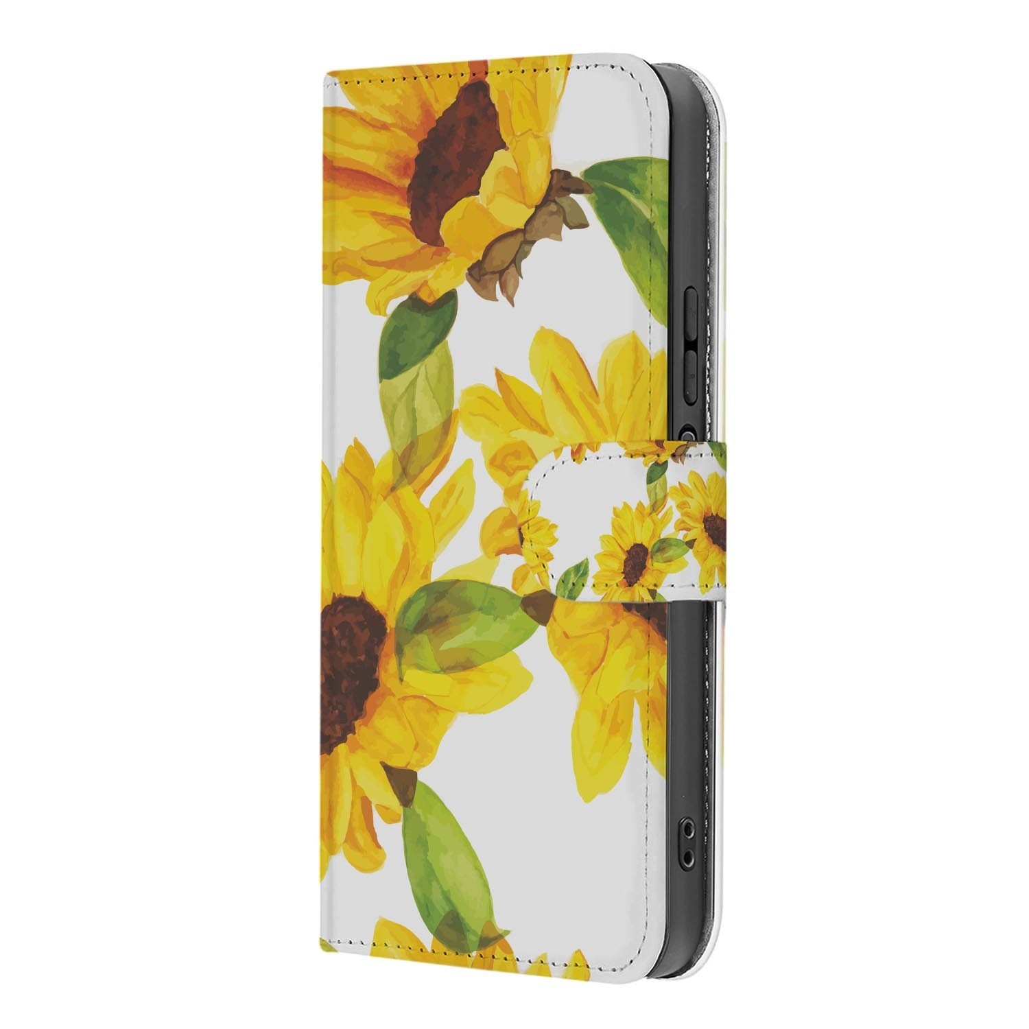 Xiaomi 17 bookcase Zonnebloemen, binnenkant met telefoon
